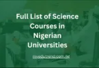 Science Courses in Nigerian Universities
