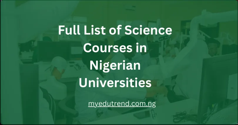 Science Courses in Nigerian Universities